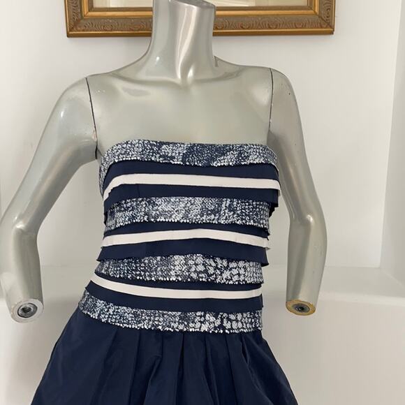 Bcbgmaxazria Milo  Strapless sequin Peplum Dress 4 BNWT - Picture 5 of 12